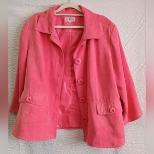 Northern Reflections Coral Faux Suede Cape Jacket XL